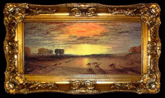 framed  Joseph Mallord William Turner Der Park Petworth: Im Hintergrund die Kirche von Tillington, ta009-2